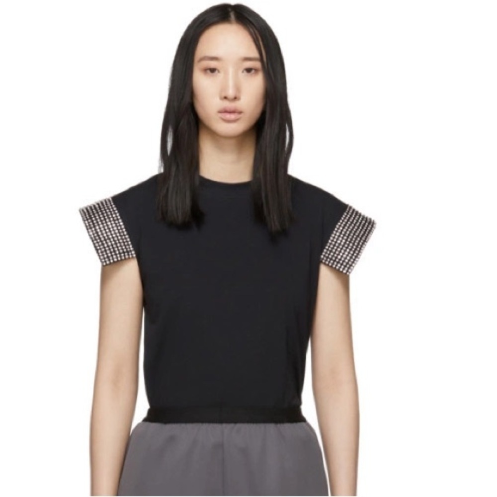 Christopher Kane Women's Black Crystal T-Shirt